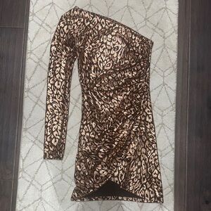 Boohoo Shimmering Animal Print Blouse